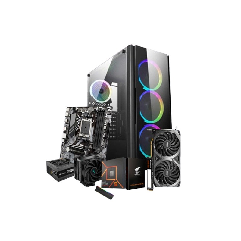 AMD RYZEN 5 7500F Gigabyte B650M K Motherboard 16GB RAM 1TB SSD Desktop Gaming PC with 12GB Graphics Card