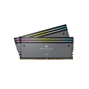 Corsair DOMINATOR TITANIUM RGB 64GB (2X32GB) DDR5 DRAM 6000mhz Cl30 AMD XMP Desktop RAM (Grey)