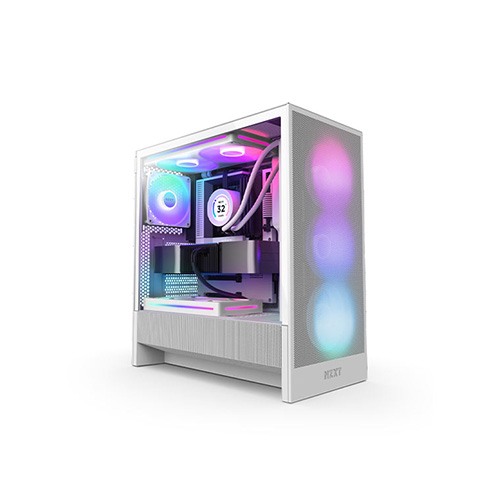 NZXT H5 Flow RGB 2024 Edition Compact ATX Mid-Tower High Airflow Gaming Casing (White)