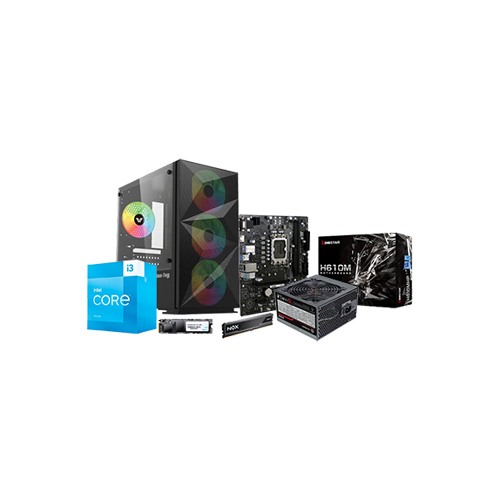 INTEL CORE I3-13100 BIOSTAR H610MHP Motherboard 8GB RAM 256GB SSD Desktop PC