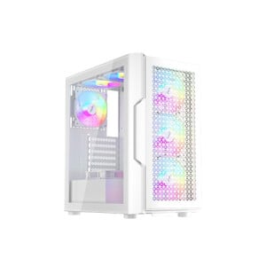 1STPLAYER T7 RGB Mid Tower ATX Gaming Desktop Case (White)