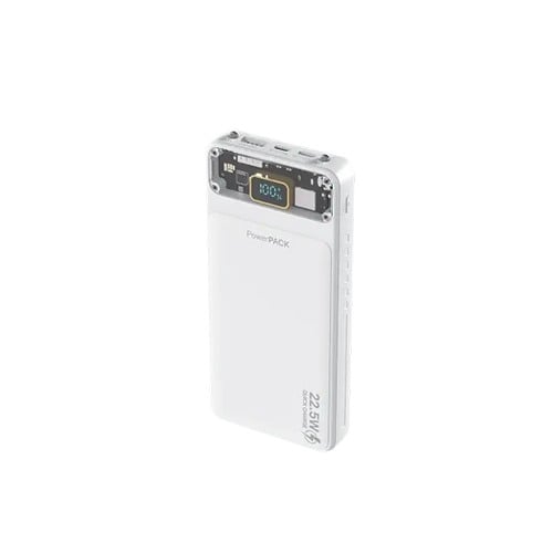 Fantech T1 10000mAh Mini 22.5W Fast Charging Transparent Display Power Bank White