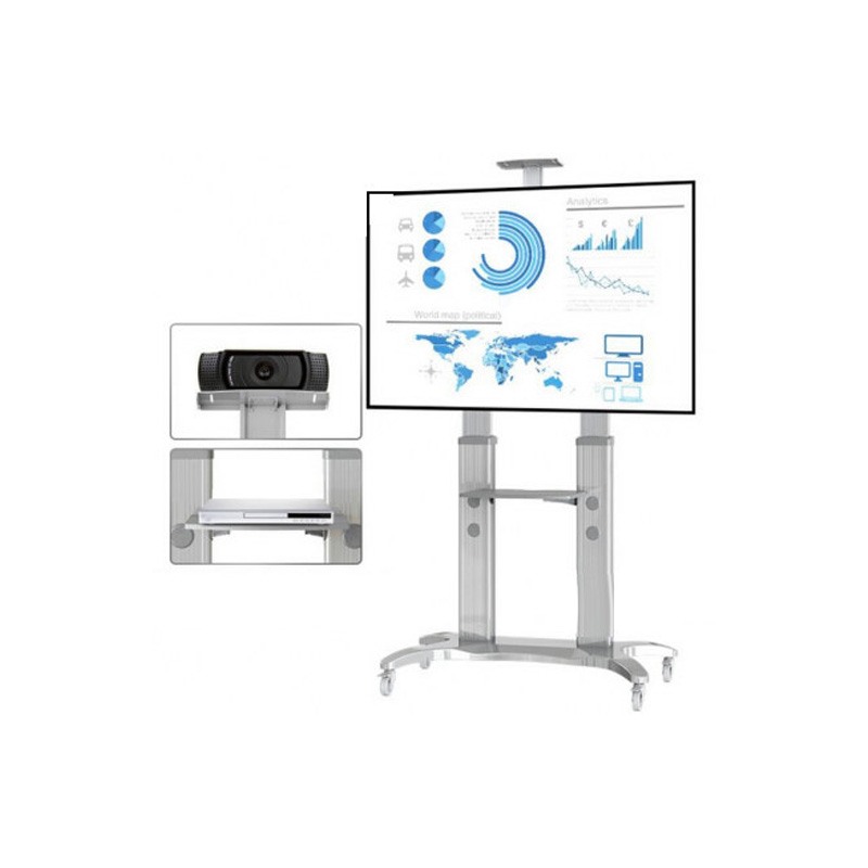 TL-TV-5580-T 55"-80" TV TROLLEY STAND WITH TRAY AND SHELF