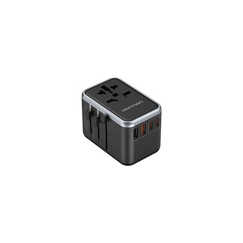VENTION FJFB0 4-Port 65W Wall Universal Travel Adapter