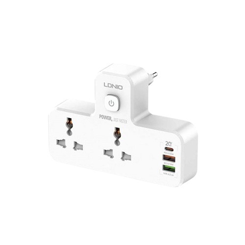 LDNIO SC2311 Fast Charging 2 Way 5 Port Wall Power Socket With LED Lamp
