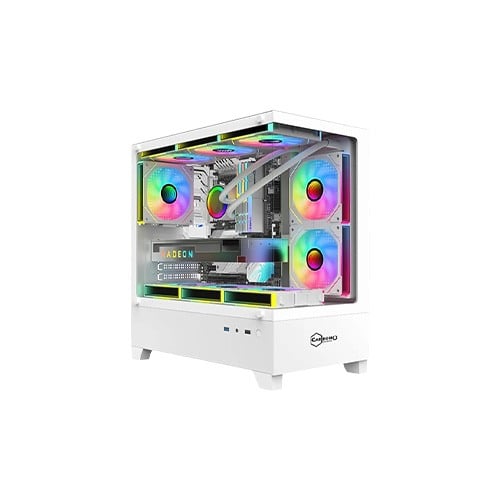Carbono CG360 TB series Mid Tower M-ATX Gaming Computer Case (White)