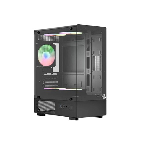ARS Snow J-330-1 ARGB M-ATX Mid Tower Desktop Gaming Case (Black)