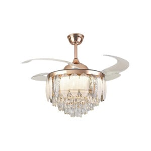 Qulik Q-T8255 48 Inch Decorative Chandelier Ceiling Fan with Light and Remote
