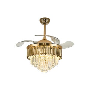 Qulik Q-K6036 48 Inch Decorative Chandelier Ceiling Fan With Light and Remote